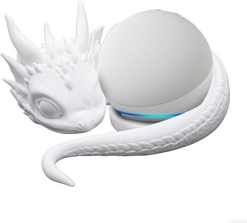 حامل مكبر صوت على شكل تنين مطبوع ثلاثي الأبعاد - حامل ديكور خيالي لطيف لـ Echo Dot (الجيل الثالث/الرابع/الخامس)، ملحق سطح مكتب بلاستيكي للألعاب وديكور المنزل in Kuwait