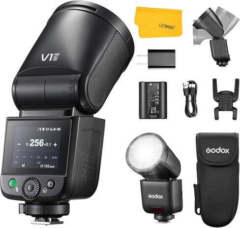 فلاش Godox V1 Mid S لجهاز Sony، 55Ws 2.4G TTL Round Head Touch Speedlite لجهاز Sony HSS 1/8000s، بطارية ليثيوم أيون 2200 مللي أمبير في الساعة، 650 لقطة طاقة كاملة، وقت إعادة التدوير 1.7 ثانية، مصباح تشكيل LED 10 مستويات in Saudi Arabia