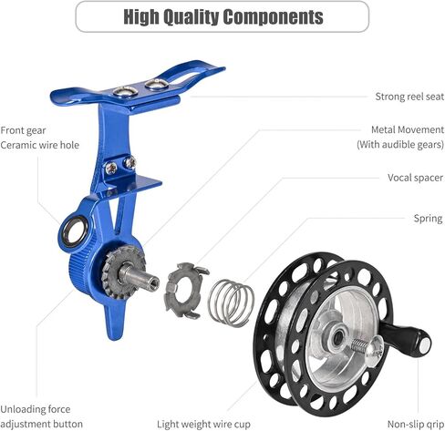 Large Spool Diameter Professional Ice Fishing Accessories Reel Aluminum Spool with Smooth Casting Systems in Saudi Arabia