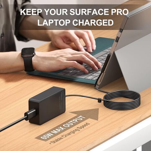 65W Surface Pro Laptop Charger for Microsoft Surface Pro 11,10, 9, 8, 7+, 7, 6, 5 Surface Laptop 5 Studio 4 Go 3 2, Surface Book 3 2 1, Surface Go Tablet, Support 36W, 44W in Saudi Arabia