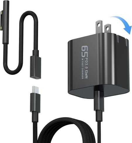 65W Surface Pro Laptop Charger for Microsoft Surface Pro 11,10, 9, 8, 7+, 7, 6, 5 Surface Laptop 5 Studio 4 Go 3 2, Surface Book 3 2 1, Surface Go Tablet, Support 36W, 44W in Saudi Arabia