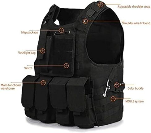 Kids Tactical Vest,Protective Airsoft Vest Kids,Adjustable Paintball Vest with Removable Pouch Youth Tactical Vest for Boys Girls in Saudi Arabia
