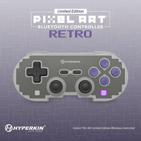 Hyperkin Retro Pixel Art Wireless Gaming Controller with Hall Effect Joystick, Bluetooth PC Controller with 15H Battery Life for Nintendo Switch, Switch 2/OLED/Lite, Steam, Windows 10/11, Android, iOS in Saudi Arabia