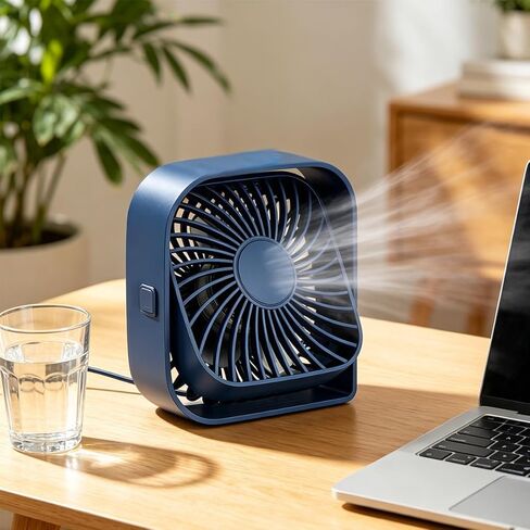 Portable USB Desk Fan with 3 Speed Settings, 360° Rotatable Head, Quiet Operation Personal Cooling Fan for Home Office Bedroom Travel and Outdoor Activities in Saudi Arabia