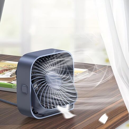 Portable USB Desk Fan with 3 Speed Settings, 360° Rotatable Head, Quiet Operation Personal Cooling Fan for Home Office Bedroom Travel and Outdoor Activities in Saudi Arabia