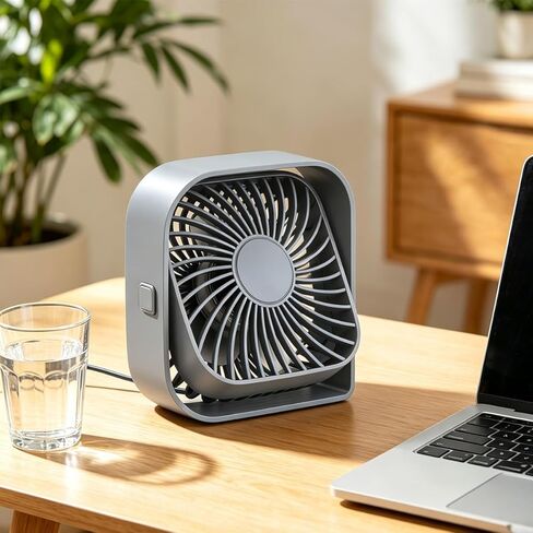 Portable USB Desk Fan with 3 Speed Settings, 360° Rotatable Head, Quiet Operation Personal Cooling Fan for Home Office Bedroom Travel and Outdoor Activities in Saudi Arabia