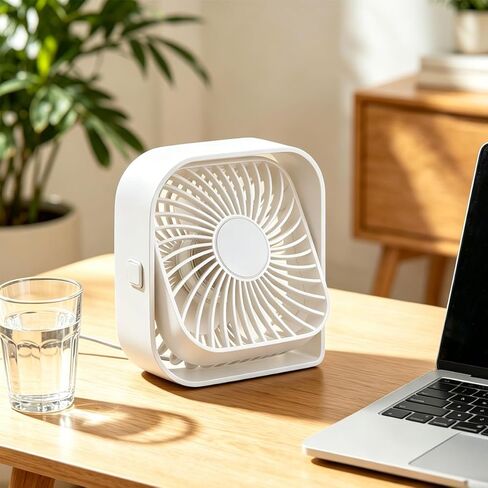 Portable USB Desk Fan with 3 Speed Settings, 360° Rotatable Head, Quiet Operation Personal Cooling Fan for Home Office Bedroom Travel and Outdoor Activities in Saudi Arabia