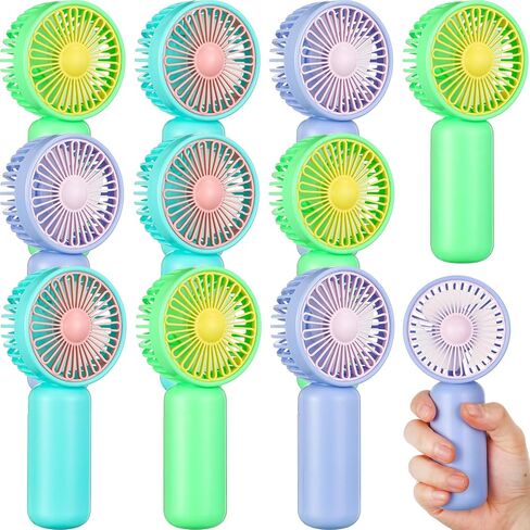 Woanger 48 Pcs Mini Fans Portable Handheld Fan Bulk Battery Operated Personal Small Fans Powerful Eyelash Hand Fan for Wedding Summer Travel Camping, Not Included AA Battery (Purple,Green,Blue) in Saudi Arabia