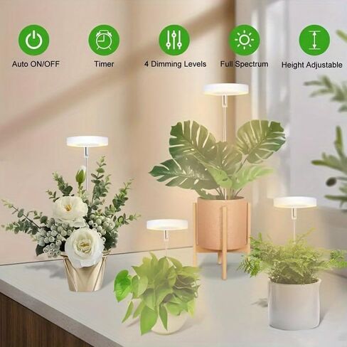 Plant Grow Light,LED Growing Light Full Spectrum for Indoor Plants,Height Adjustable, Automatic Timer, 5V Low Safe Voltage,Idea for Large Plant Light in Saudi Arabia