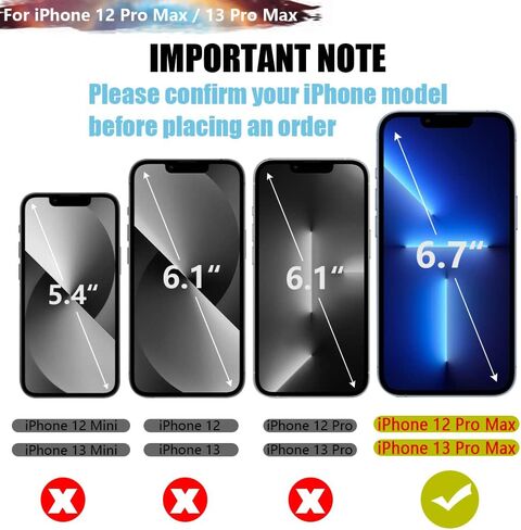 حافظة بطارية لهاتف iPhone 12 Pro Max وiPhone 13 Pro Max، حافظة شاحن بطارية ممتدة قابلة لإعادة الشحن بقدرة 6000 مللي أمبير في الساعة، أضف 100% عصير إضافي (6.7 بوصة) أسود in Kuwait