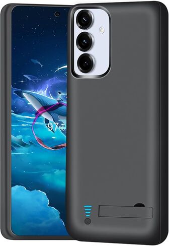 [حافظة بطارية مطورة لهاتف Samsung Galaxy S25+ / S24+، حافظة شاحن بطارية ممتدة قابلة لإعادة الشحن بقدرة 5000 مللي أمبير في الساعة، أضف 100% عصير إضافي (6.7 بوصة) أسود in Kuwait