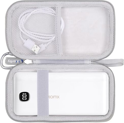 Case for VEEKTOMX Portable Charger with Built in Cables 10000mAh / 20000mAh Power Bank for iPhone with AC Wall Plug - Hard Protective Travel Carrying Storage Bag (Grey) in Saudi Arabia