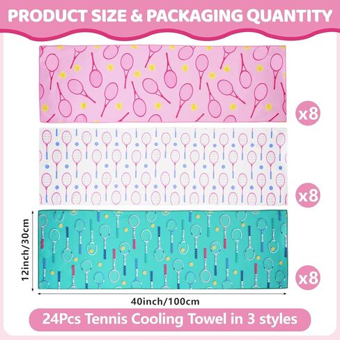 12 Pcs Tennis Cooling Towels Gifts 40 x 12 Inch Breathable Chilly Towel Soft Microfiber Fast Drying Ice Towel Workout Sweat Washcloths Tennis Towels for Women Men Team Sports Player Coach Gift in Saudi Arabia