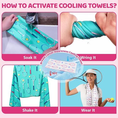 12 Pcs Tennis Cooling Towels Gifts 40 x 12 Inch Breathable Chilly Towel Soft Microfiber Fast Drying Ice Towel Workout Sweat Washcloths Tennis Towels for Women Men Team Sports Player Coach Gift in Saudi Arabia