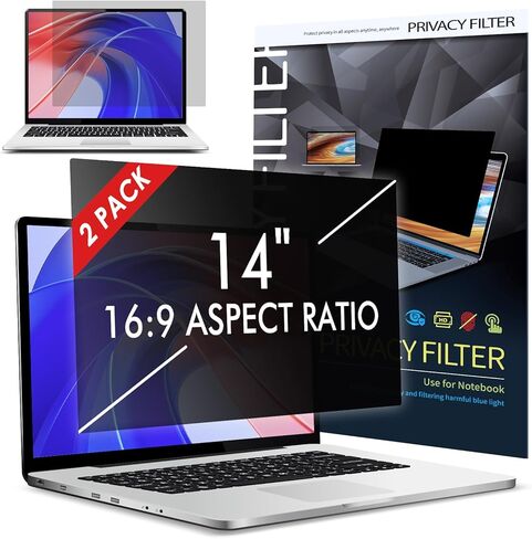 LAMA 2 PACK 14 Inch Universal Laptop Privacy Screen Filter for 14" Laptop (16:9), Anti-Blue Light/Anti-Glare/Anti UV Privacy Screen Protector (WxH: 310mm*174mm) with Privacy Protection/Eye Protection in Saudi Arabia