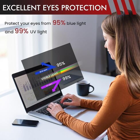 LAMA 2 PACK 14 Inch Universal Laptop Privacy Screen Filter for 14" Laptop (16:9), Anti-Blue Light/Anti-Glare/Anti UV Privacy Screen Protector (WxH: 310mm*174mm) with Privacy Protection/Eye Protection in Saudi Arabia
