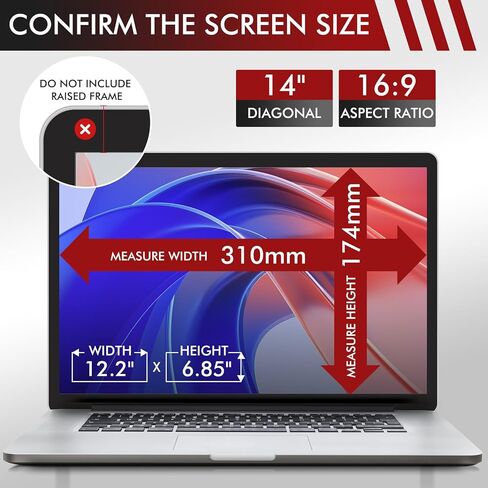 LAMA 2 PACK 14 Inch Universal Laptop Privacy Screen Filter for 14" Laptop (16:9), Anti-Blue Light/Anti-Glare/Anti UV Privacy Screen Protector (WxH: 310mm*174mm) with Privacy Protection/Eye Protection in Saudi Arabia