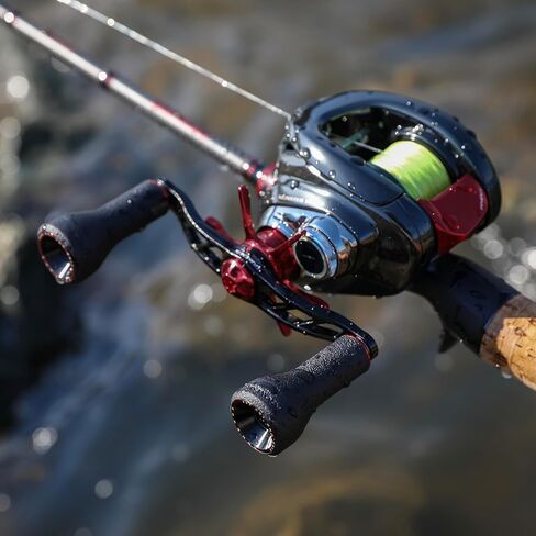 GOMEXUS Power Handle Compatible for Shimano Tranx Daiwa Zillion Abu Garcia 13 Fishing Baitcasting Reel Replacement Handle with TPE Knob, Bass Fishing in Saudi Arabia