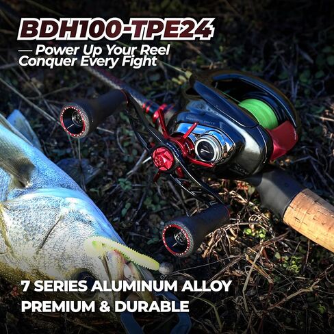 GOMEXUS Power Handle Compatible for Shimano Tranx Daiwa Zillion Abu Garcia 13 Fishing Baitcasting Reel Replacement Handle with TPE Knob, Bass Fishing in Saudi Arabia