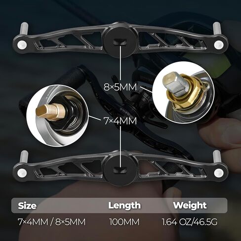 GOMEXUS Power Handle Compatible for Shimano Tranx Daiwa Zillion Abu Garcia 13 Fishing Baitcasting Reel Replacement Handle with TPE Knob, Bass Fishing in Saudi Arabia