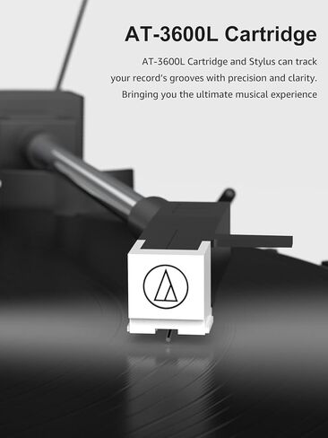 Vinyl Record Player with Built-in Speakers Bluetooth Record Player Support Bluetooth in & Out High Fidelity 3-Speed Turntable with AT-3600L Magnetic Cartridge Support RCA Output Auto Stop in Saudi Arabia