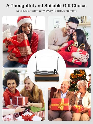 Vinyl Record Player with Built-in Speakers Bluetooth Record Player Support Bluetooth in & Out High Fidelity 3-Speed Turntable with AT-3600L Magnetic Cartridge Support RCA Output Auto Stop in Saudi Arabia