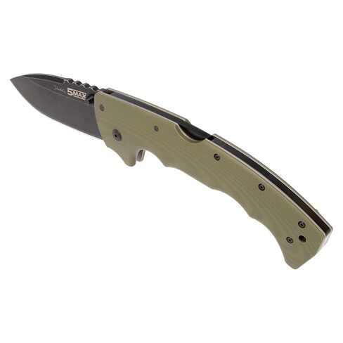 Cold Steel 5 Max 5-Inch S35VN Steel Drop Point Durable Resistant Blade Everyday Carry Outdoor Hunting Tactical Folding Pocket Knife with Dark Green G10 Ergonomic Handle & Tri-Ad Lock in Saudi Arabia