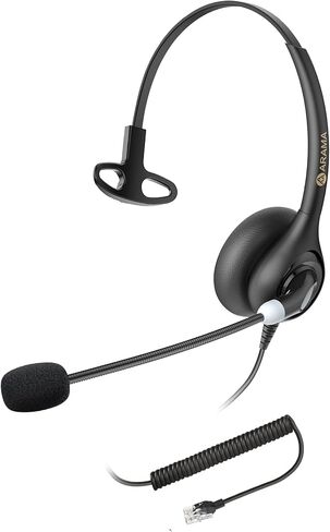 سماعات هاتف Arama لهواتف المكتب RJ600C1 RJ9 سماعة رأس سلكية مع ميكروفون بخاصية إلغاء الضوضاء للهواتف المكتبية وسماعة رأس أرضية مع ميكروفون متوافق مع هاتف مكتب Cisco in Saudi Arabia