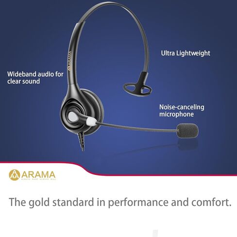 سماعات هاتف Arama لهواتف المكتب RJ600C1 RJ9 سماعة رأس سلكية مع ميكروفون بخاصية إلغاء الضوضاء للهواتف المكتبية وسماعة رأس أرضية مع ميكروفون متوافق مع هاتف مكتب Cisco in Saudi Arabia