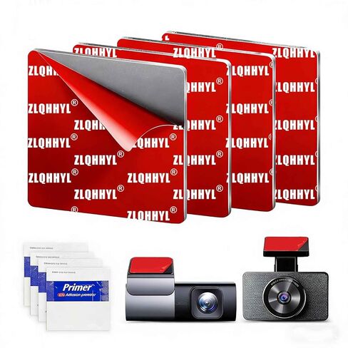 Double-Sided Adhesive Pads for Dash Cam Mount, 4PCS 2.84“ Square Heat Resistant Heavy Duty Sticky Pads for Car Windshield, Dashboard, GPS, EZ Pass and Camera Holders with 2 Adhesion Promoter in Saudi Arabia