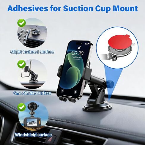 Double-Sided Adhesive Pads for Dash Cam Mount, 4PCS 2.84“ Square Heat Resistant Heavy Duty Sticky Pads for Car Windshield, Dashboard, GPS, EZ Pass and Camera Holders with 2 Adhesion Promoter in Saudi Arabia