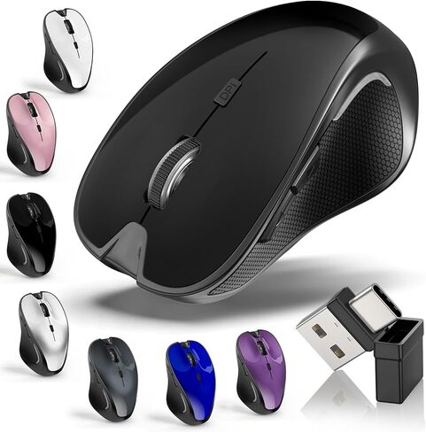 Mouse for MacBook Bluetooth Wireless Mouse Laptop MacBook Air Mac Pro Silent Rechargeable PC iPad Optical Mouse with Jiggler Dual Mode Switch Bluetooth 5.2/3.0 and 2.4GHz USB Type-C Receiver ROSE GOLD in Saudi Arabia