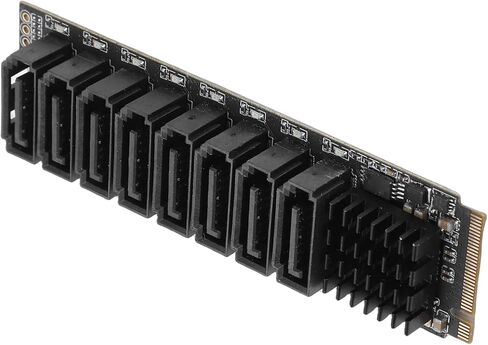 محول Sorandy M.2، PCIe 3.0 X2 عالي السرعة 8 منافذ 3.0 مؤشرات LED لمبدد الحرارة من الألومنيوم U.2 إلى M. NVMe مع بطاقة توسيع PCIe، للخادم وNAS in Kuwait