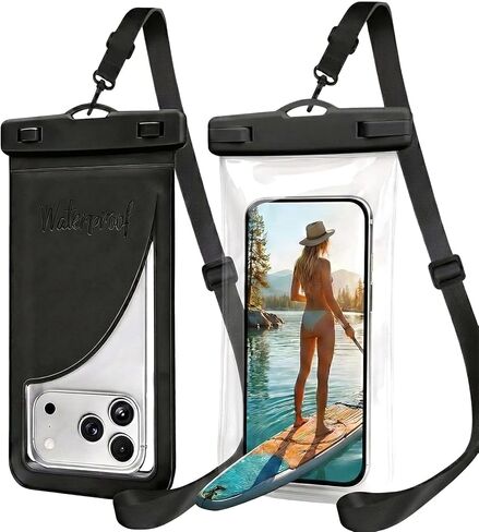 [2 Pack Waterproof Adjustable Lanyard Phone Pouch, [1 Wave Shape Interior Card Pocket Case & 1 Transparent Dry Bag], IPX8 Cruise Ship Beach Essential, for iPhone 17 16 15 14 ProMax Air in Saudi Arabia