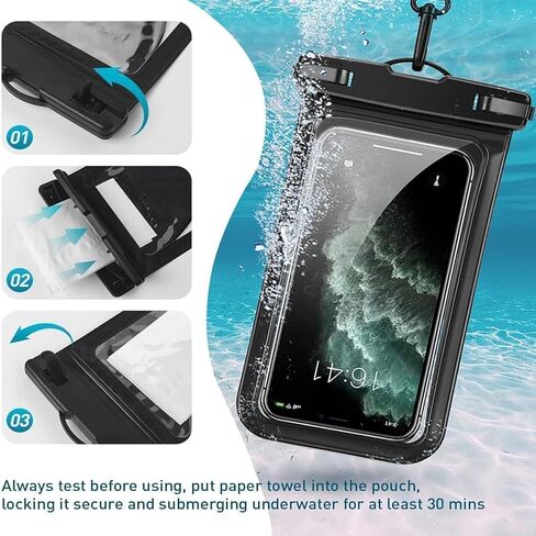 [2 Pack Waterproof Adjustable Lanyard Phone Pouch, [1 Wave Shape Interior Card Pocket Case & 1 Transparent Dry Bag], IPX8 Cruise Ship Beach Essential, for iPhone 17 16 15 14 ProMax Air in Saudi Arabia
