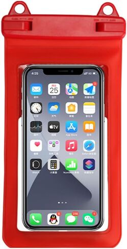Waterproof Phone Pouch, IPX8 Waterproof Phone Case for iPhone 17/16/15/14 Pro Max, Cell Phone Dry Bag for Beach & Cruise Essentials, Touch Screen, Lanyard Included (Fits Up to 7.5")-Red in Saudi Arabia