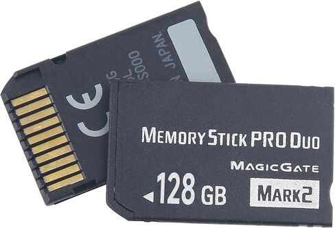 شريحة الذاكرة الأصلية MS 128GB عالية السرعة Pro Duo (Mark2) لـ PSP 3000 والكاميرا الرقمية - نقل سريع للبيانات، مساحة تخزين كبيرة، مثالية للتصوير المستمر in Kuwait