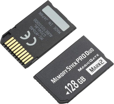 شريحة الذاكرة الأصلية MS 128GB عالية السرعة Pro Duo (Mark2) لـ PSP 3000 والكاميرا الرقمية - نقل سريع للبيانات، مساحة تخزين كبيرة، مثالية للتصوير المستمر in Kuwait