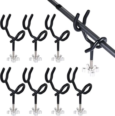 NYXOVA Fishing Rod Holders for Boat, 8 Pack 20 Degree Angle 4 Inch Sure Grip Steel Boat Rod Holders with Mounting Base, PVC Dipped Fishing Pole Holders for Boat, Ship, Yacht in Saudi Arabia