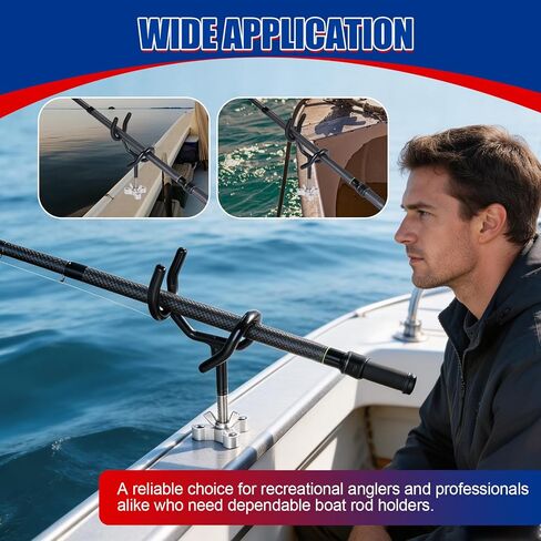 NYXOVA Fishing Rod Holders for Boat, 8 Pack 20 Degree Angle 4 Inch Sure Grip Steel Boat Rod Holders with Mounting Base, PVC Dipped Fishing Pole Holders for Boat, Ship, Yacht in Saudi Arabia