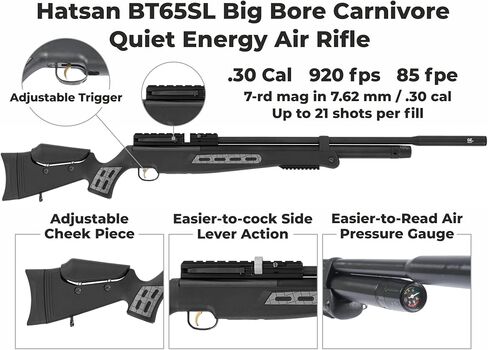 Hatsan BT 65 SL QE Big Bore Carnivore PCP بندقية هوائية مع نطاق 4x32 مع الحزمة المضمنة in Saudi Arabia