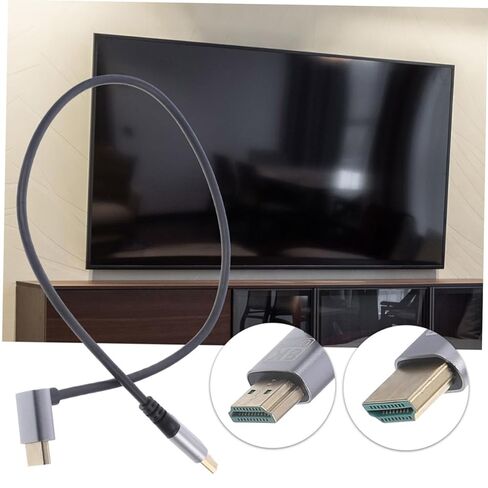 Zerodeko 8k High-Definition Cable 1m Upward Elbow Male to Male Video Cord for Tv Computer Monitor, Flexible Wire Compatible with Laptop and Set-top Box in Saudi Arabia