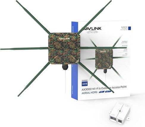 Wavlink AC1200 Outdoor WiFi Extender ، 2025 النطاق الطويل المدى Dual Band 2.4 جيجا هرتز+5 جيجا هرتز واي فاي نقطة واي فاي نقطة واي فاي مع POE ، داعم إشارة عالية ، جهاز التوجيه/AP/مكرر ، هوائيات 4x7dbi للمنزل والفناء in Saudi Arabia