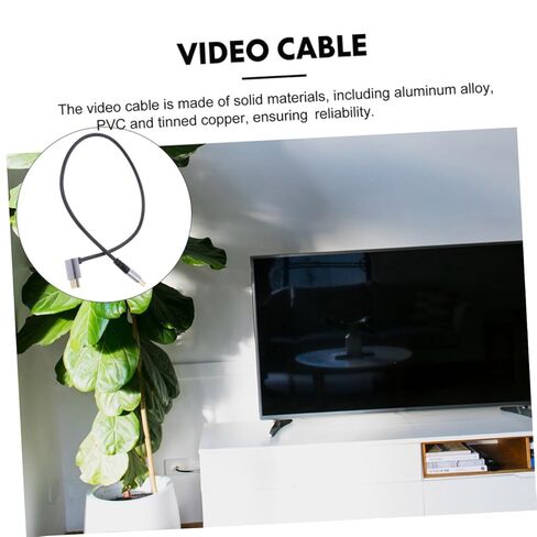 Zerodeko 8k High-Definition Cable 1m Upward Elbow Male to Male Video Cord for Tv Computer Monitor, Flexible Wire Compatible with Laptop and Set-top Box in Saudi Arabia
