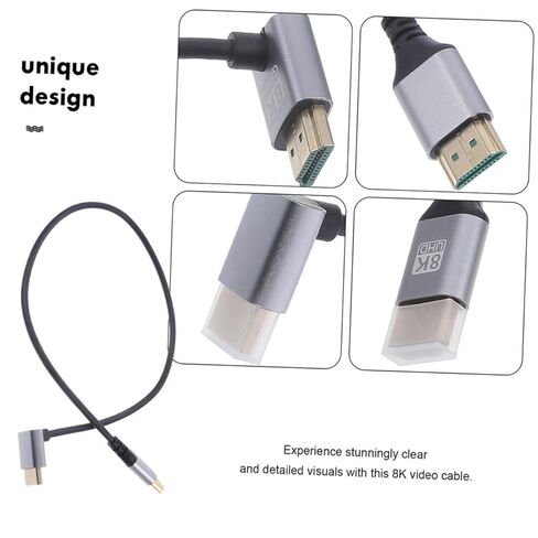 ARTIBETTER 8k High-Resolution Male to Male Video Cable 1 Meter Upward Elbow Connector for Display Screen Cord Compatible with Tv Couplers in Saudi Arabia