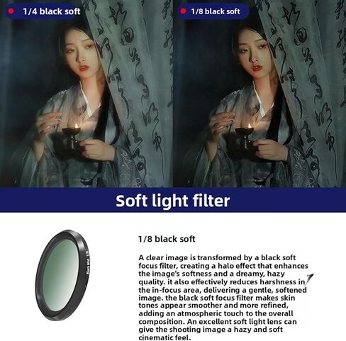 CUIFATI Camera Filters Kit, 1/4 1/8 Black Diffusion and Soft White Diffusion Filters Magnetic, with Pouch for LX10 G7X3 G7X2 ZV1 RX100 M5 GR3 GR2 in Saudi Arabia
