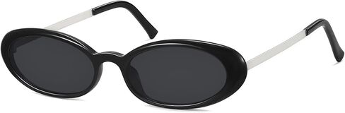 Retro Oval Sunglasses for Women,Trendy Vintage 90s Y2K Small Sunnies Narrow Shades UV Protection in Saudi Arabia