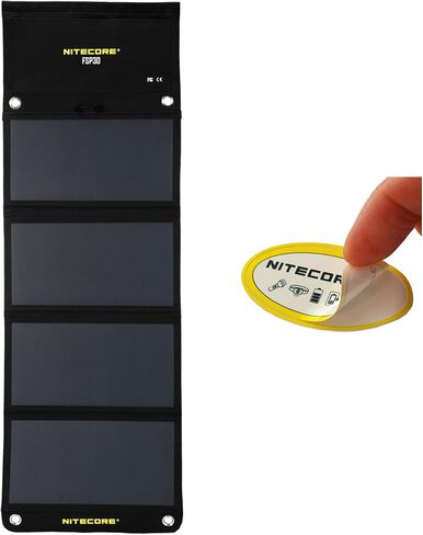 NITECORE FSP30 30W Portable Solar Charger, USB-A & USB 3 Output Ports, High Efficent 4 Foldable Panels for Camping Hiking Van RV Trip Compatible with Phones and Tablets with Nitecore Sticker in Saudi Arabia