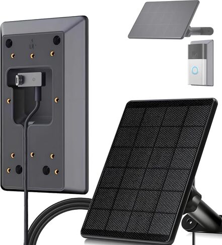 6W Solar Charger Compatible with Ring Video Doorbell (2020 Release), Micro USB Port Only, Not Compatible with the 2025 Type-C Interface doorbell in Saudi Arabia