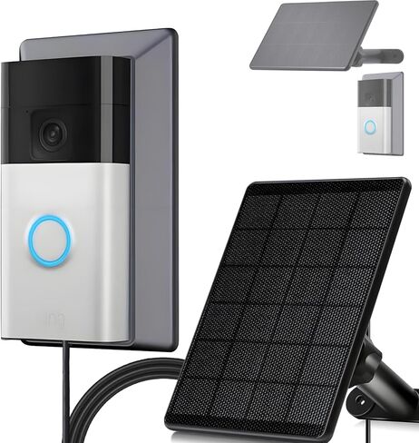 6W Solar Charger Compatible with Ring Video Doorbell (2020 Release), Micro USB Port Only, Not Compatible with the 2025 Type-C Interface doorbell in Saudi Arabia